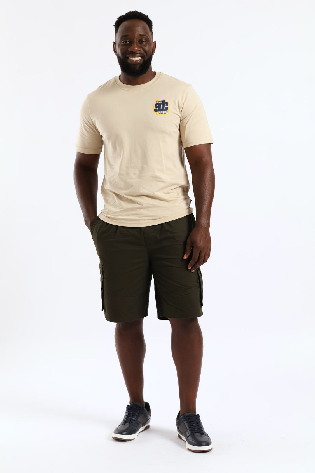 Tropic Paradise Front & Back Tee - Stone