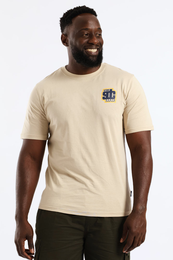 Tropic Paradise Front & Back Tee - Stone