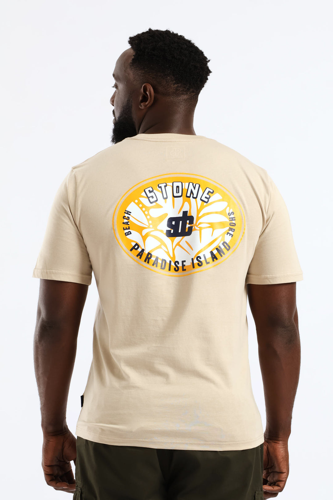 Tropic Paradise Front & Back Tee - Stone