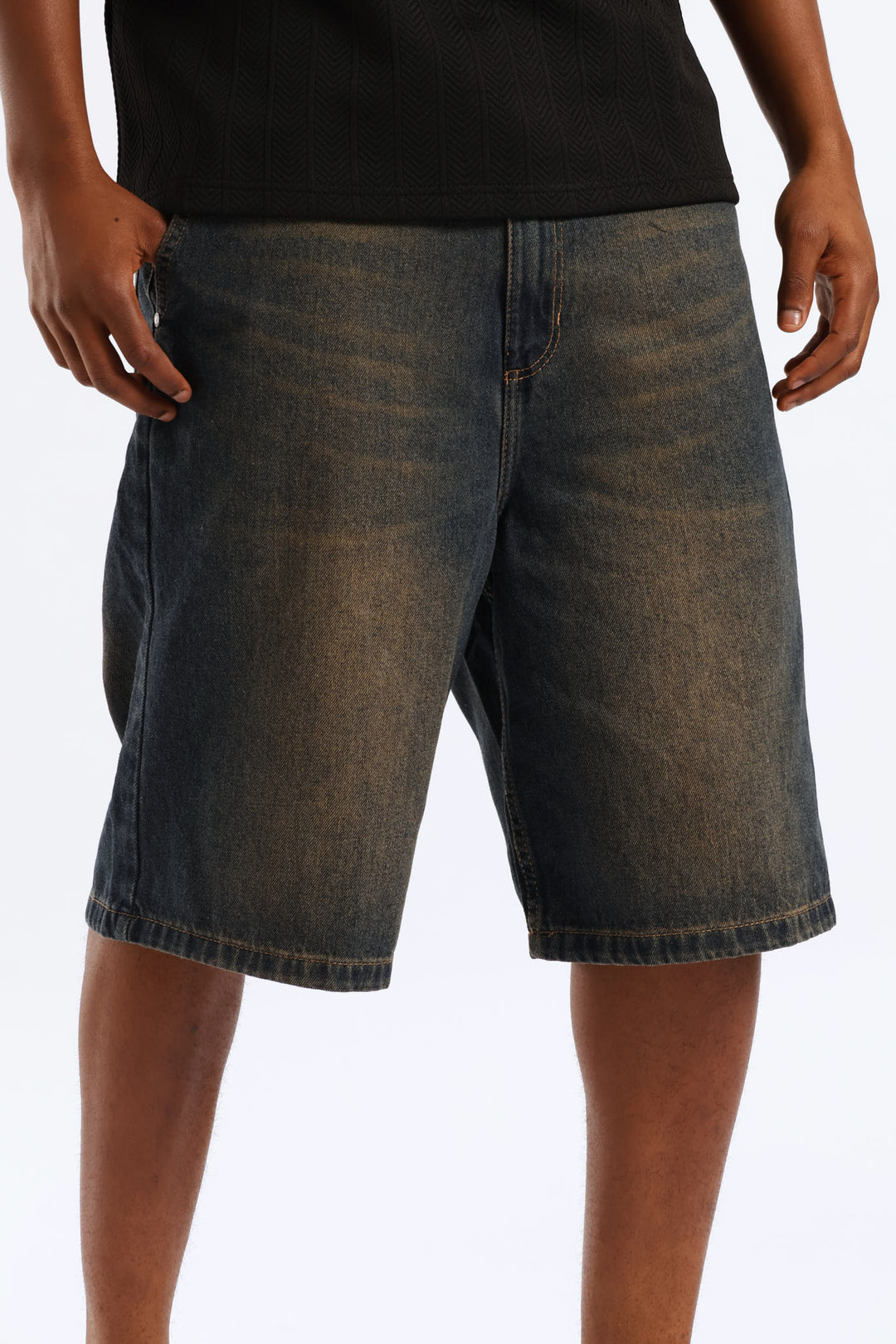 Baggy Fit Denim Short - Mid Blue