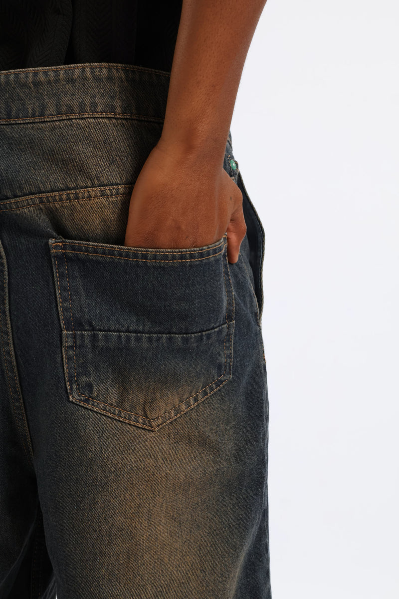 Baggy Fit Denim Short - Mid Blue