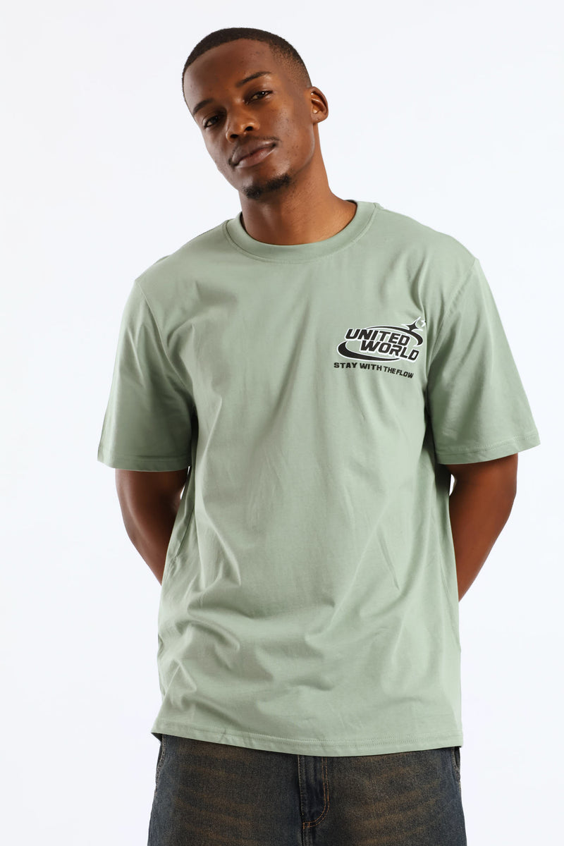 Lilypad United World Front & Back Print Tee - Green