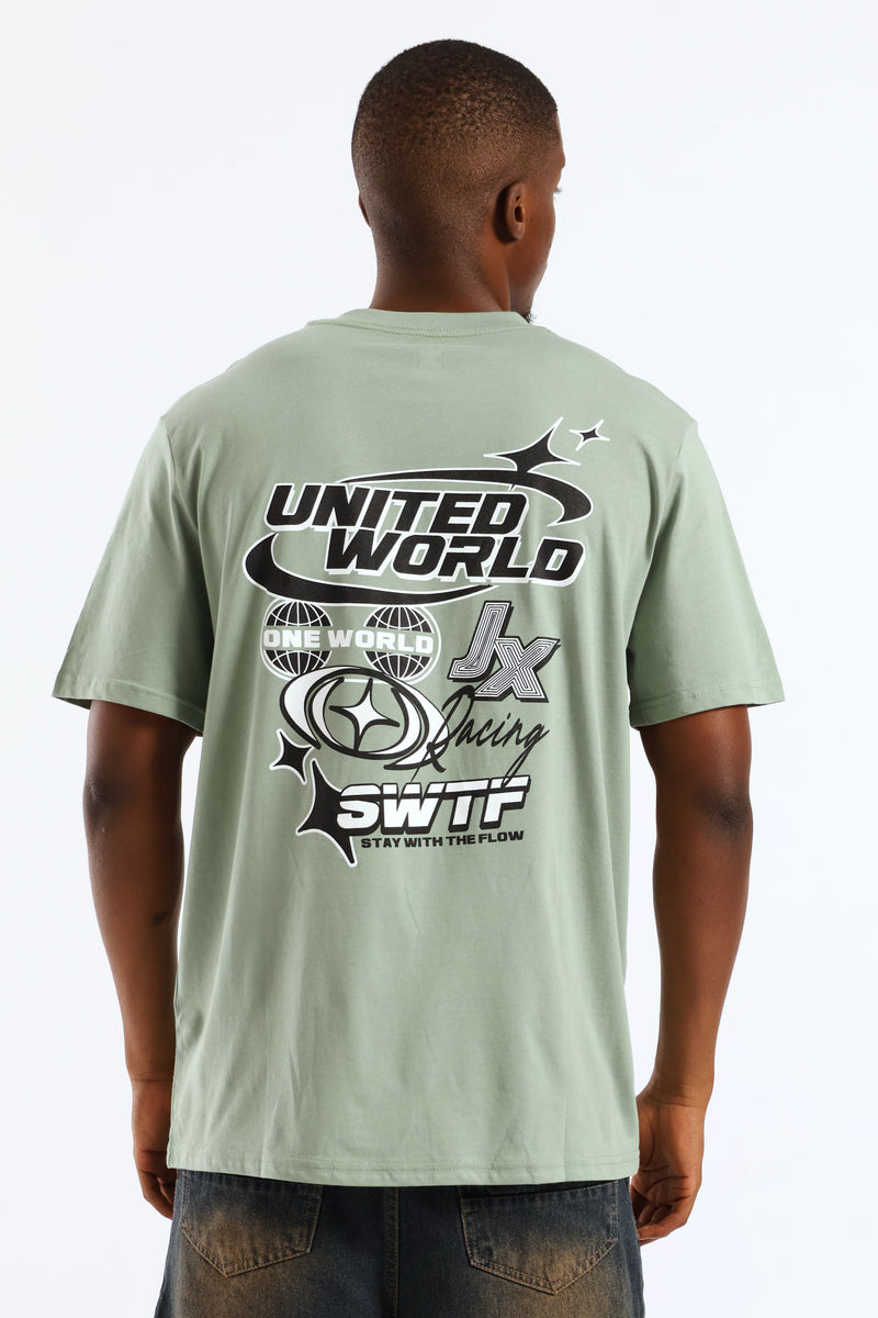 Lilypad United World Front & Back Print Tee - Green