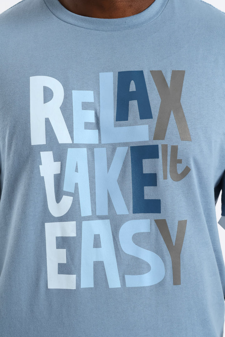 Take It Easy Tee - Steel Blue