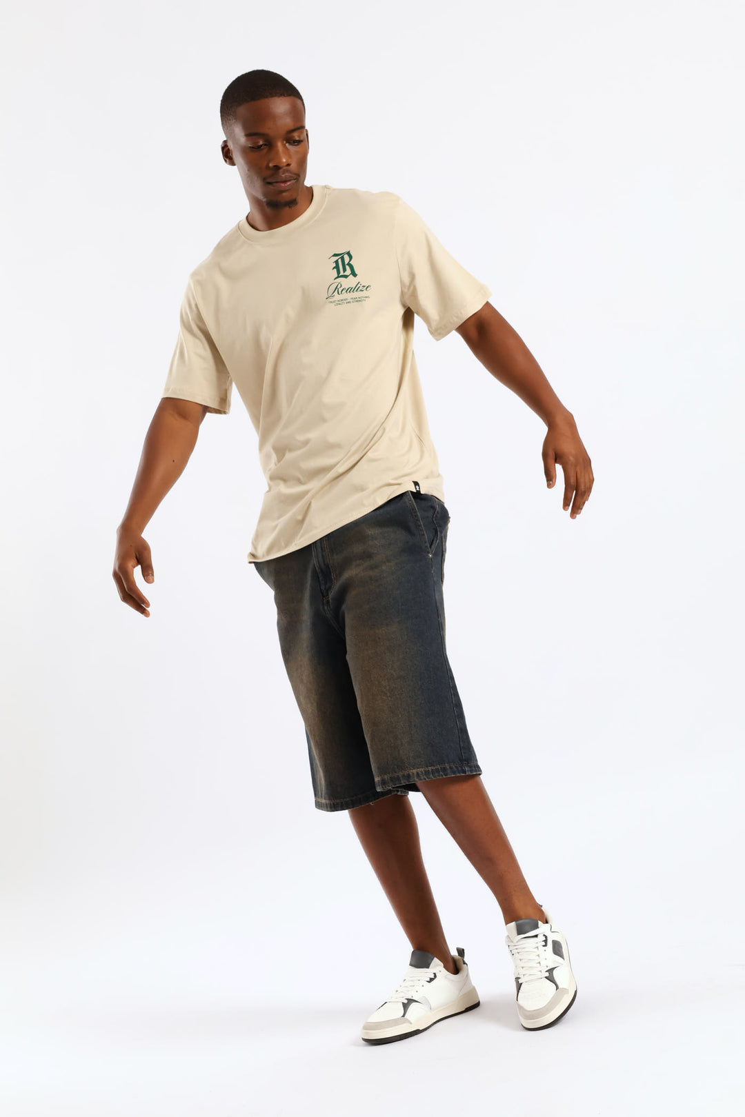 Real Eyes Front & Back Tee - Stone