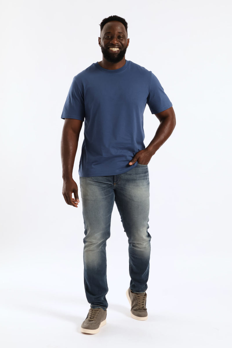 Worn In Skinny Denim - Dark Blue