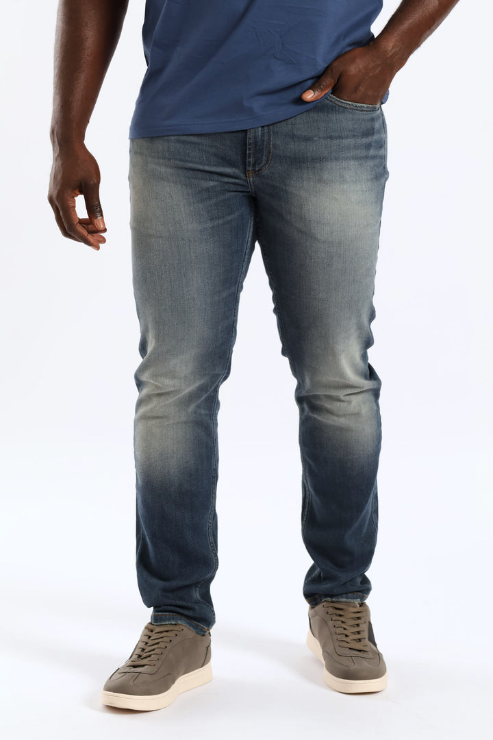 Worn In Skinny Denim - Dark Blue