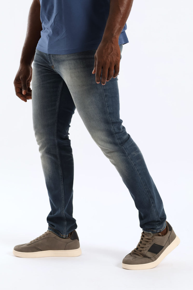 Worn In Skinny Denim - Dark Blue