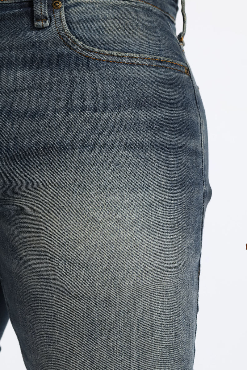 Worn In Skinny Denim - Dark Blue