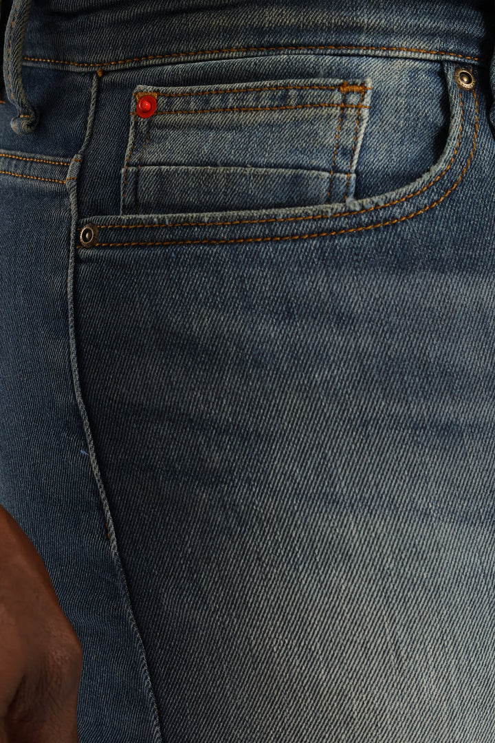 Worn In Skinny Denim - Dark Blue