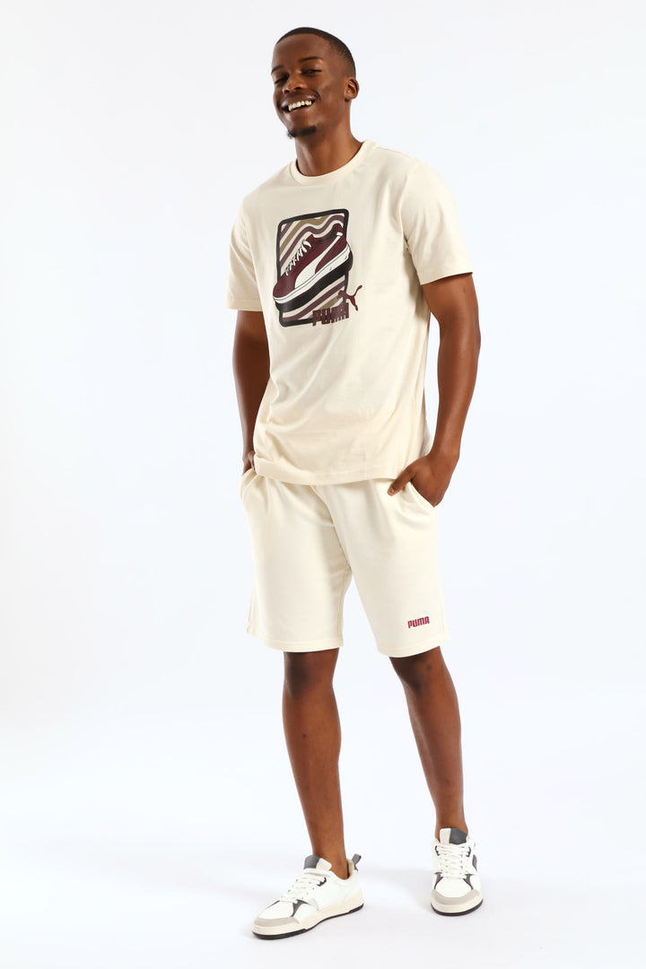 Essential 2 Tone No. 1 Logo 10"  Shorts - Off White