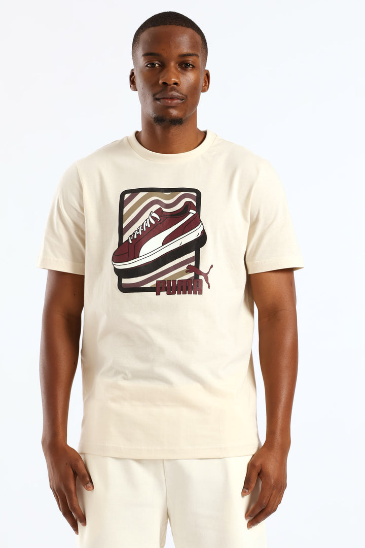 Graphic Sneaker Tee - Cream