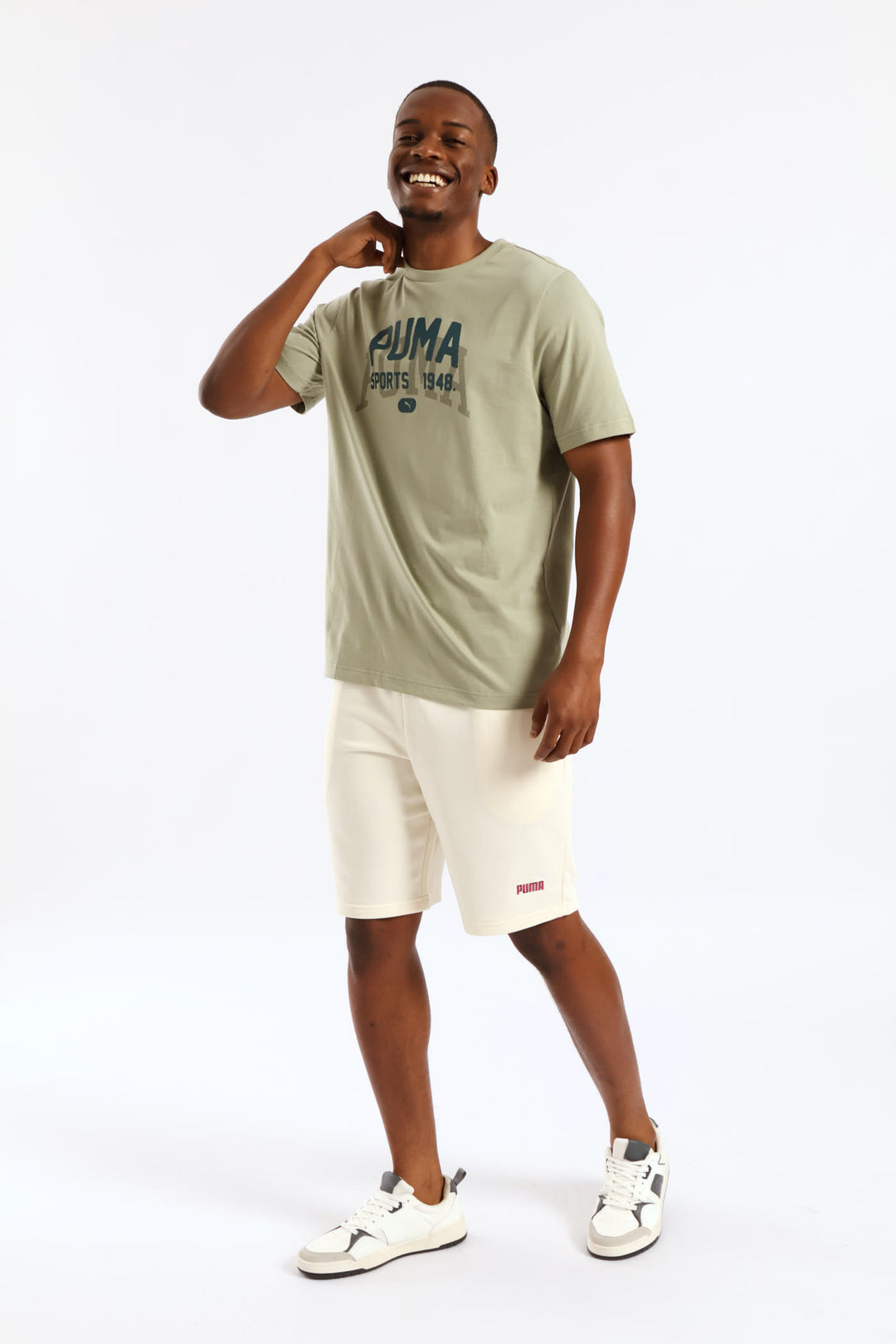 Graphic Varsity Tee - Sage