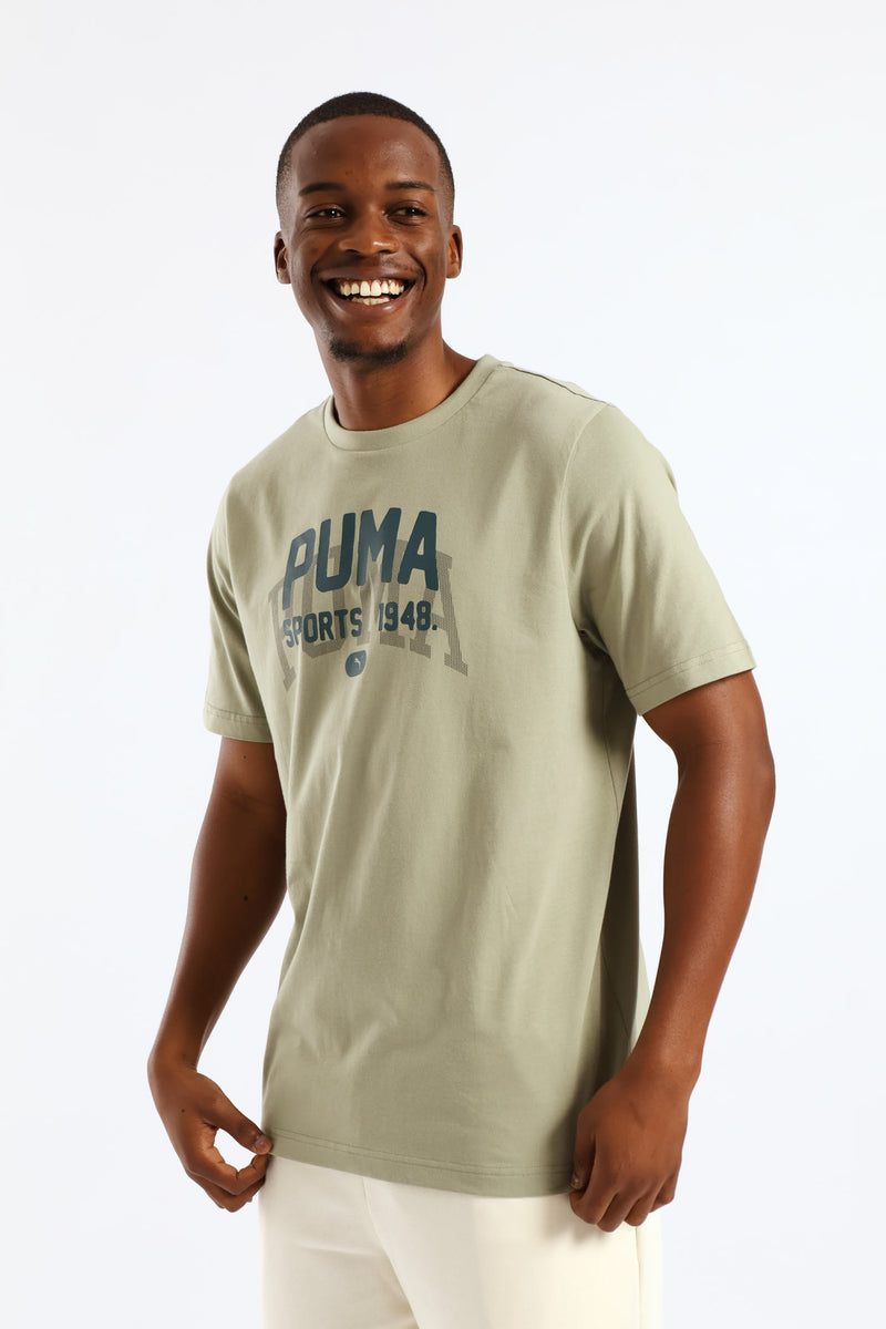 Graphic Varsity Tee - Sage