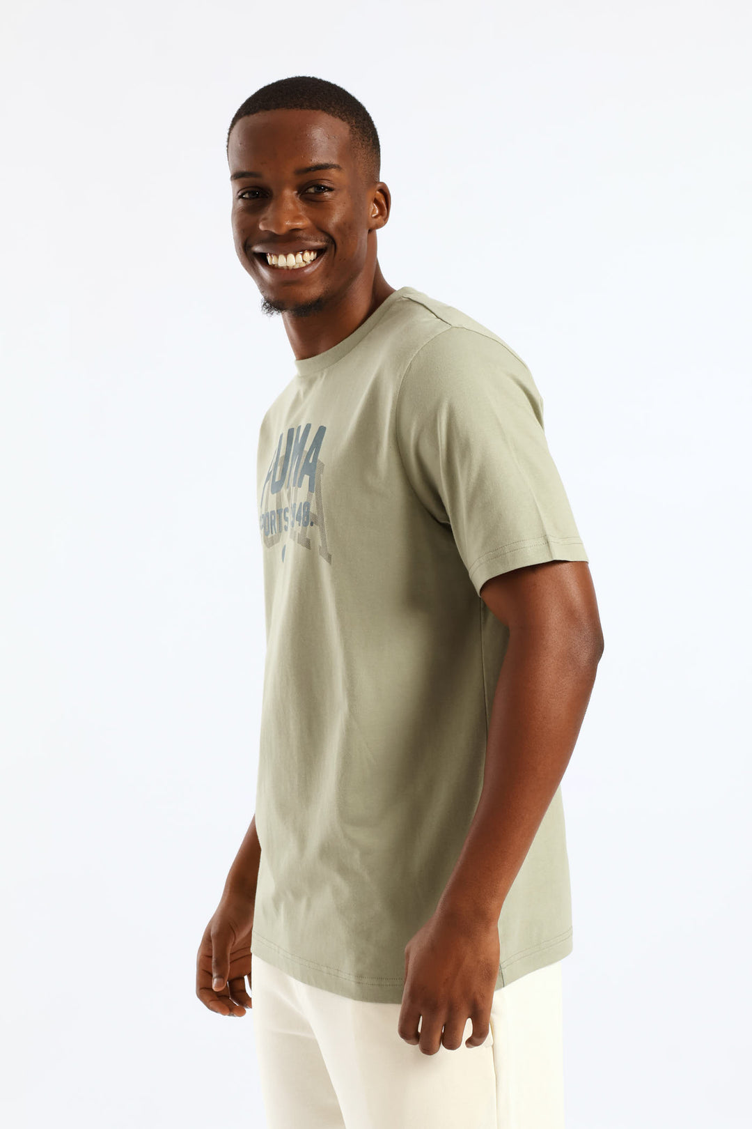 Graphic Varsity Tee - Sage