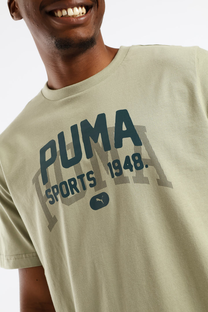 Graphic Varsity Tee - Sage