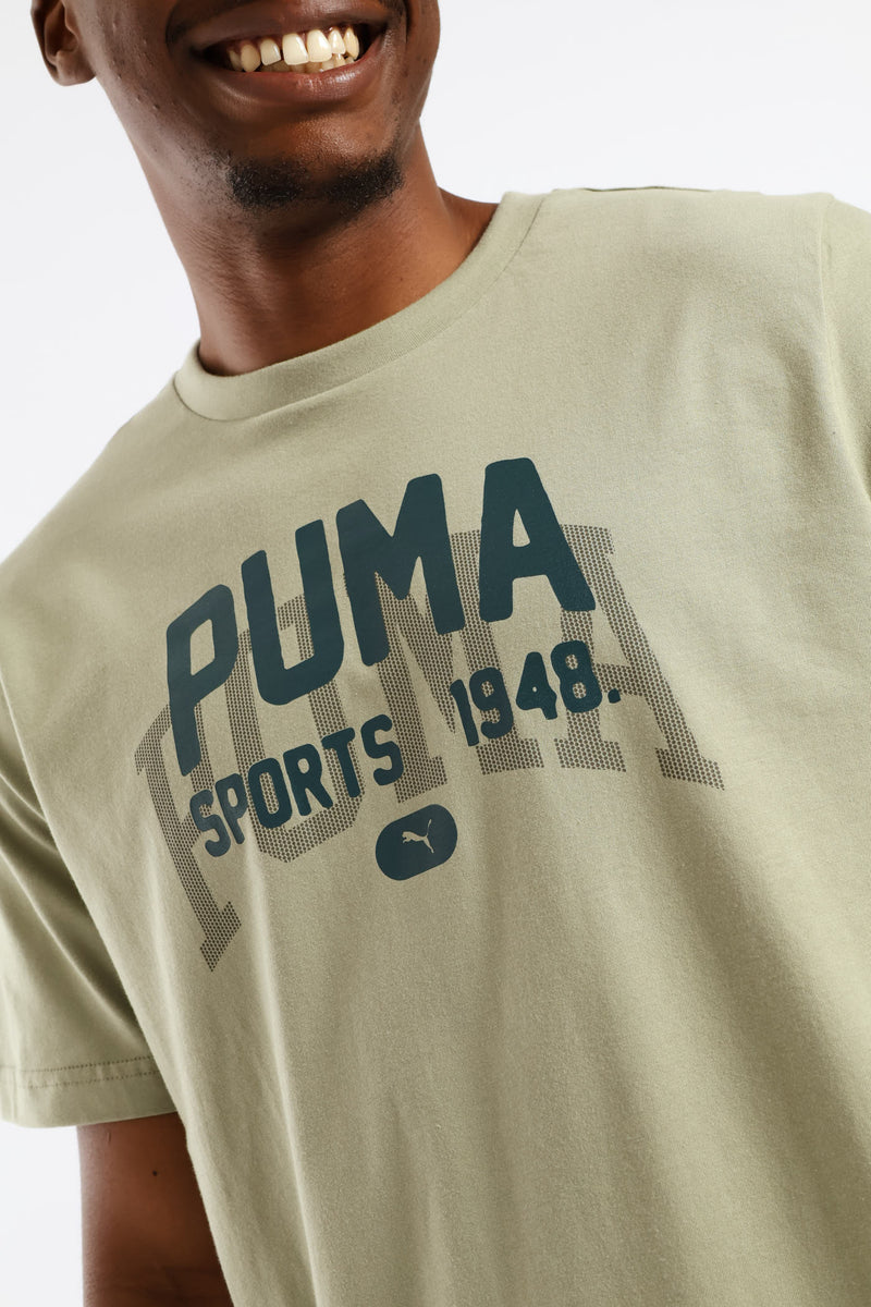 Graphic Varsity Tee - Sage