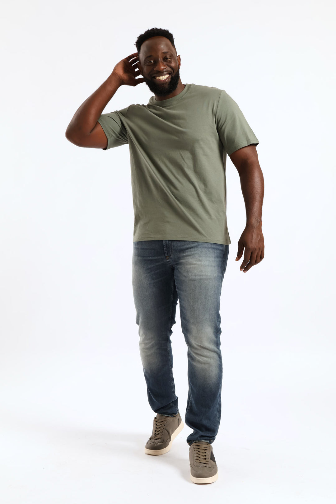 Plain Crew Tee - Moss Green