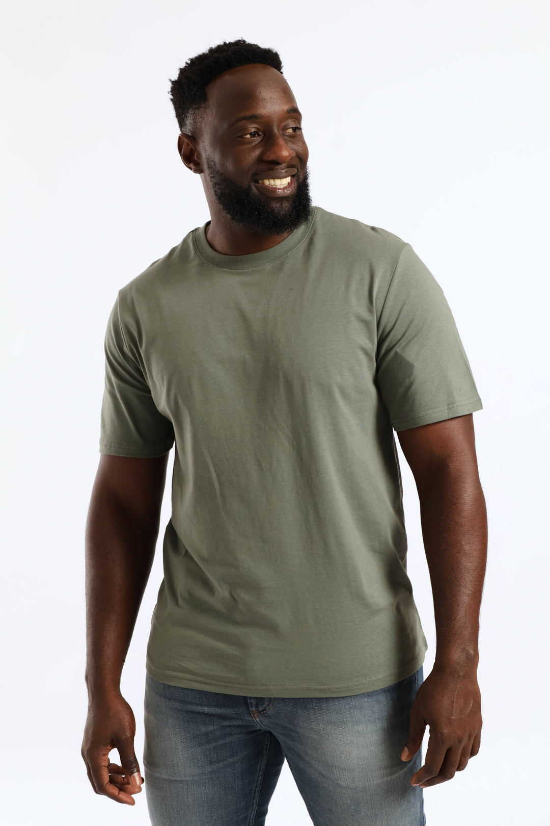 Plain Crew Tee - Moss Green