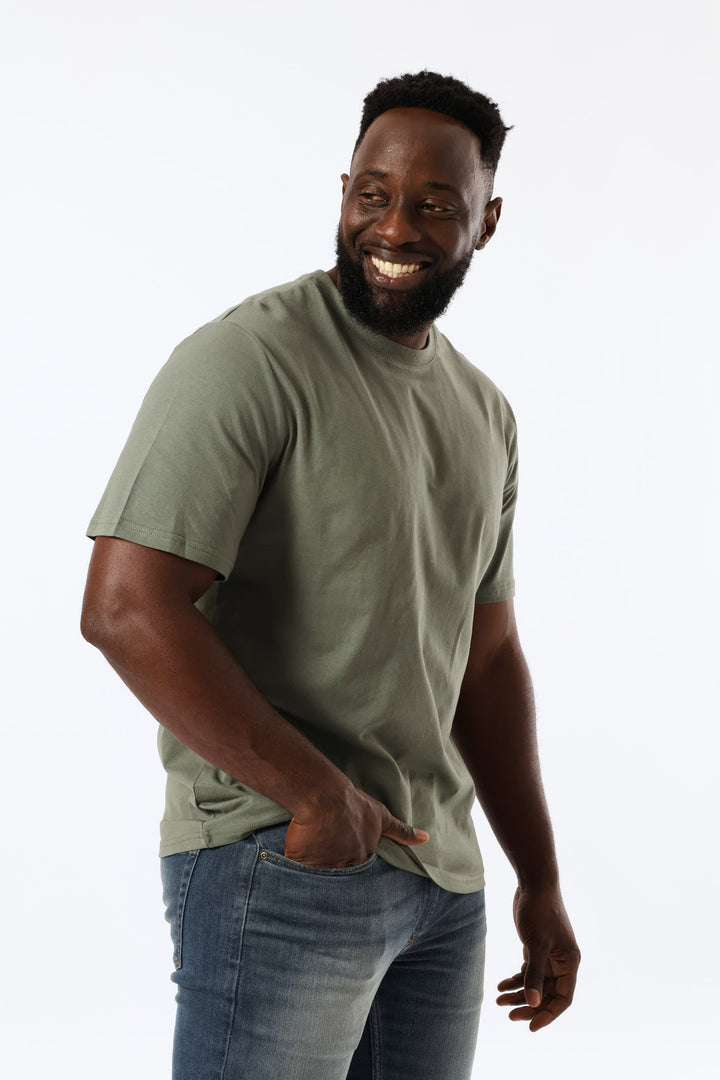 Plain Crew Tee - Moss Green