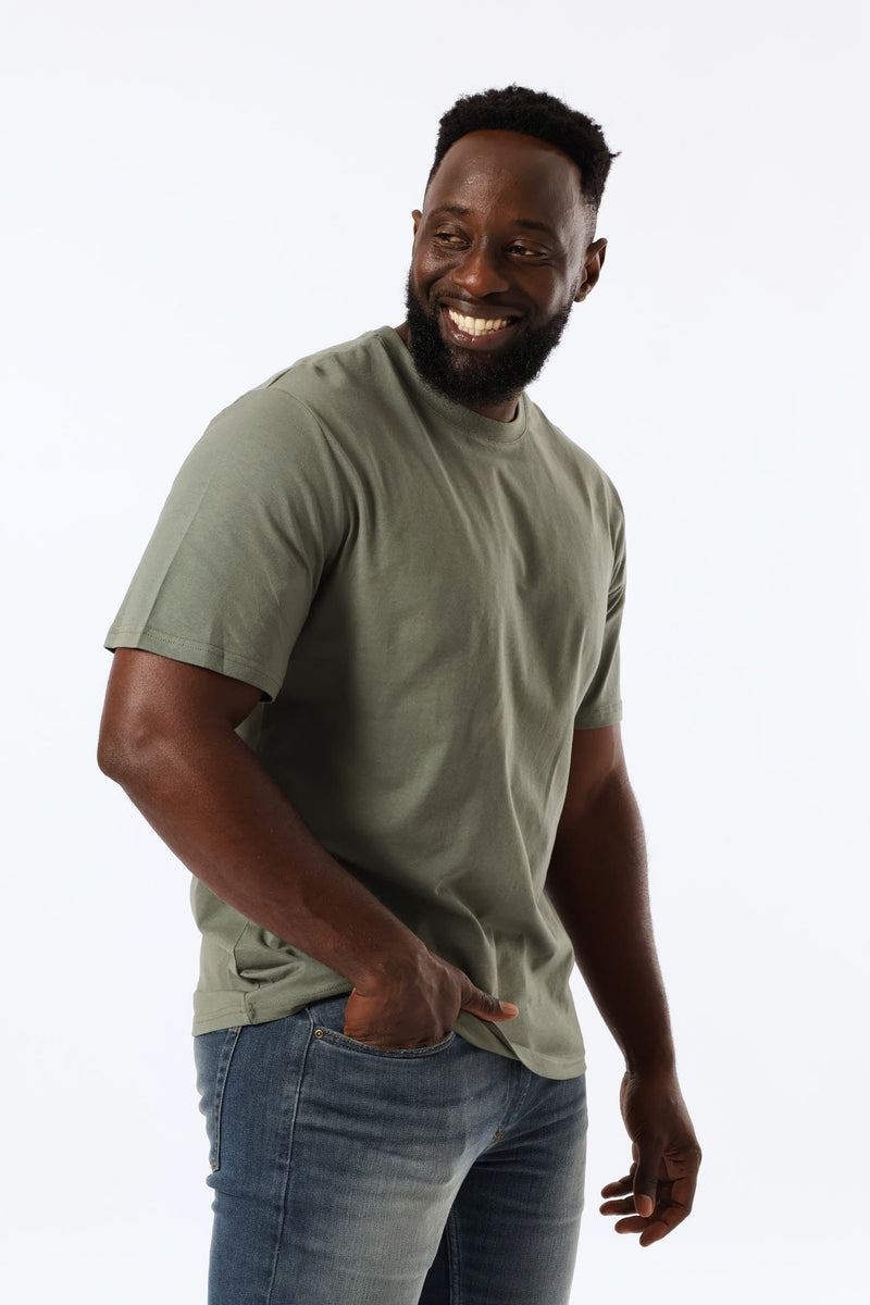 Plain Crew Tee - Moss Green