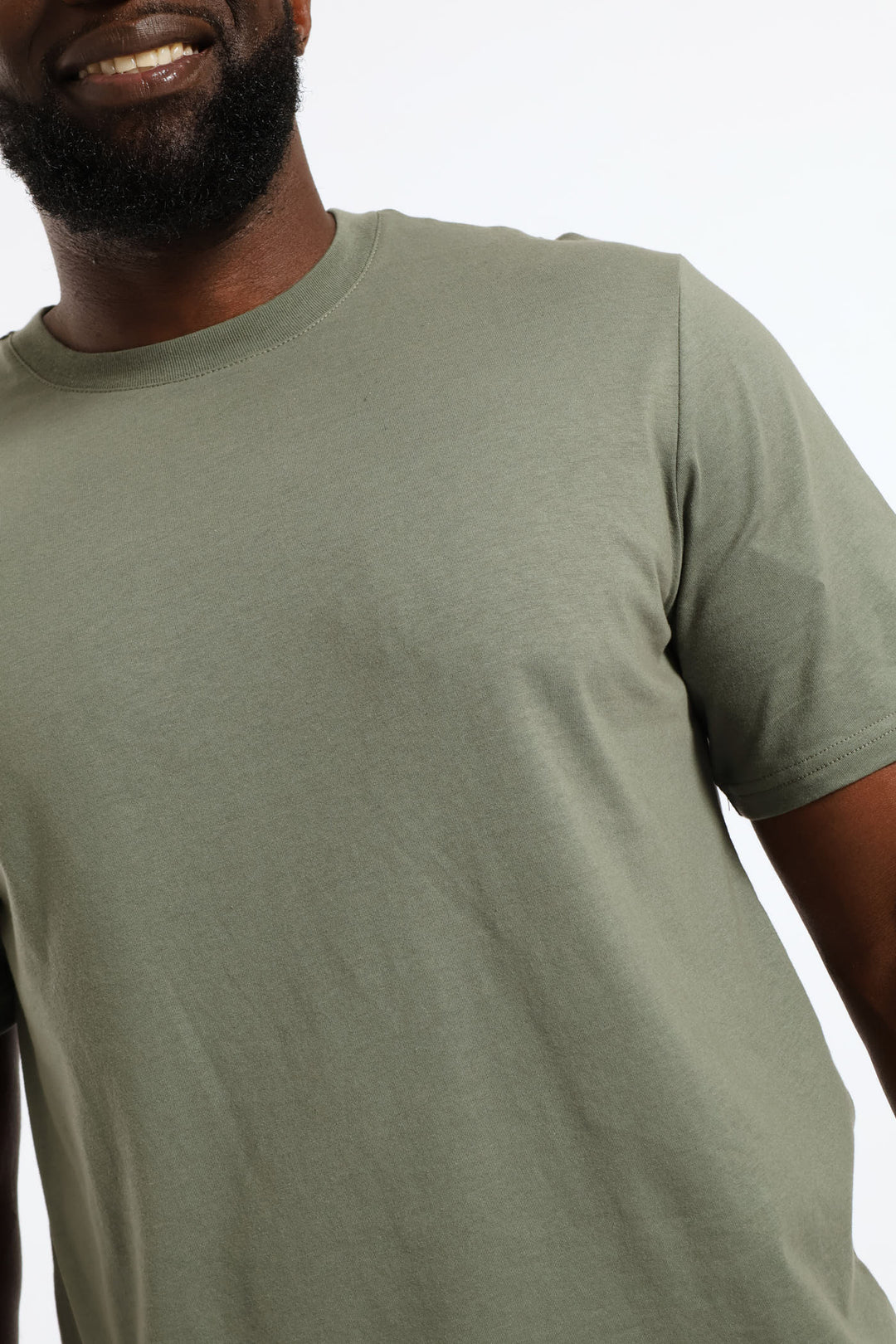 Plain Crew Tee - Moss Green