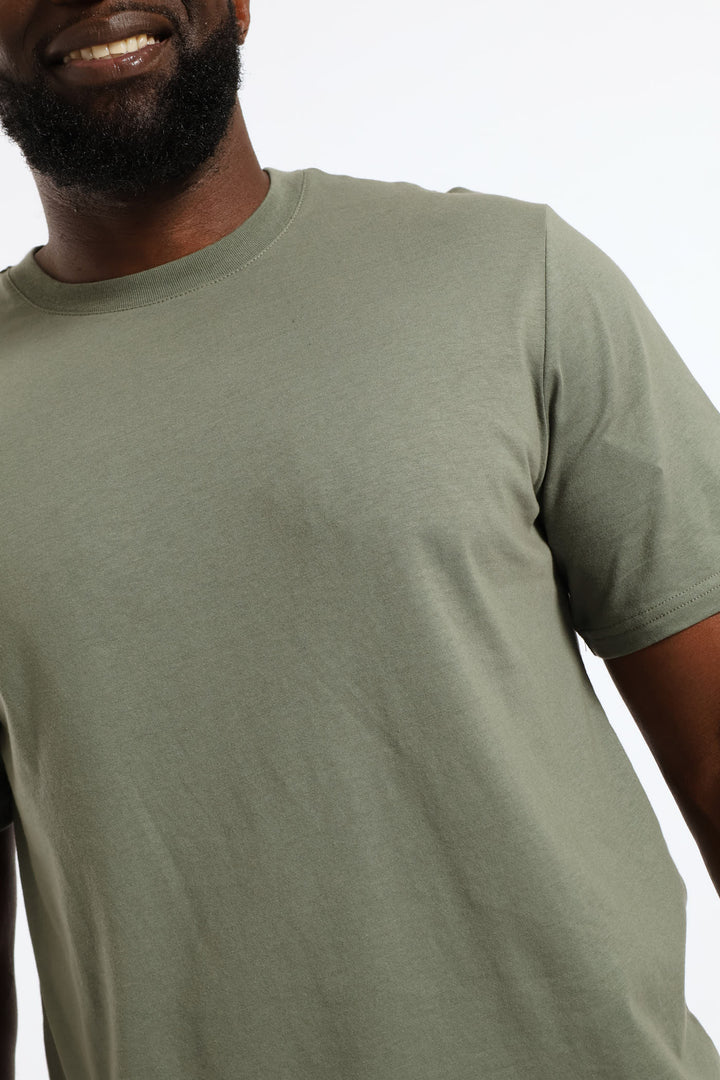 Plain Crew Tee - Moss Green