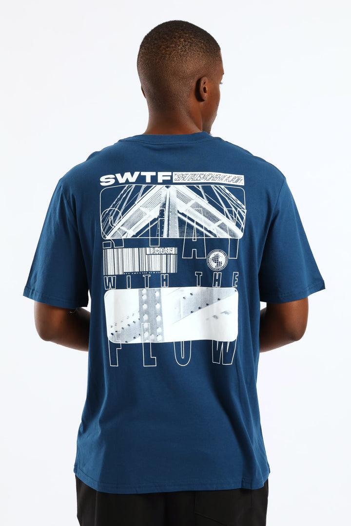 Skyway Front & Back Tee - Blue