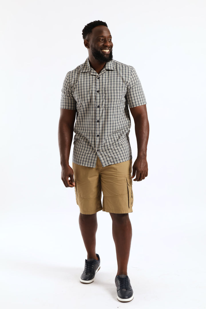 Mini Check Boxy Shirt - Navy