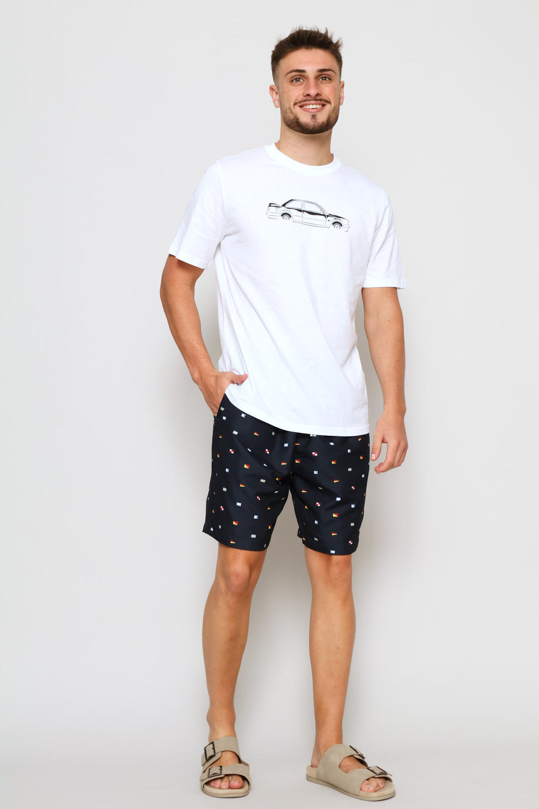 Nautical Flags Swim Short - Navy