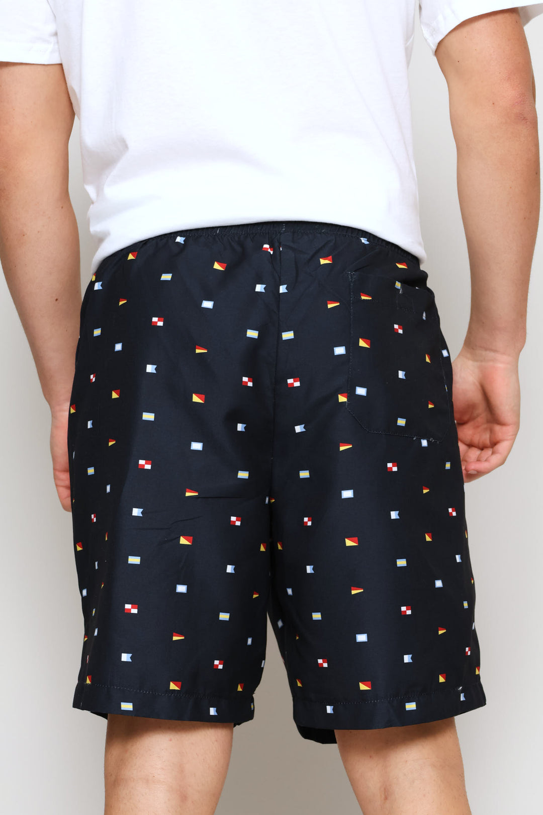 Nautical Flags Swim Short - Navy