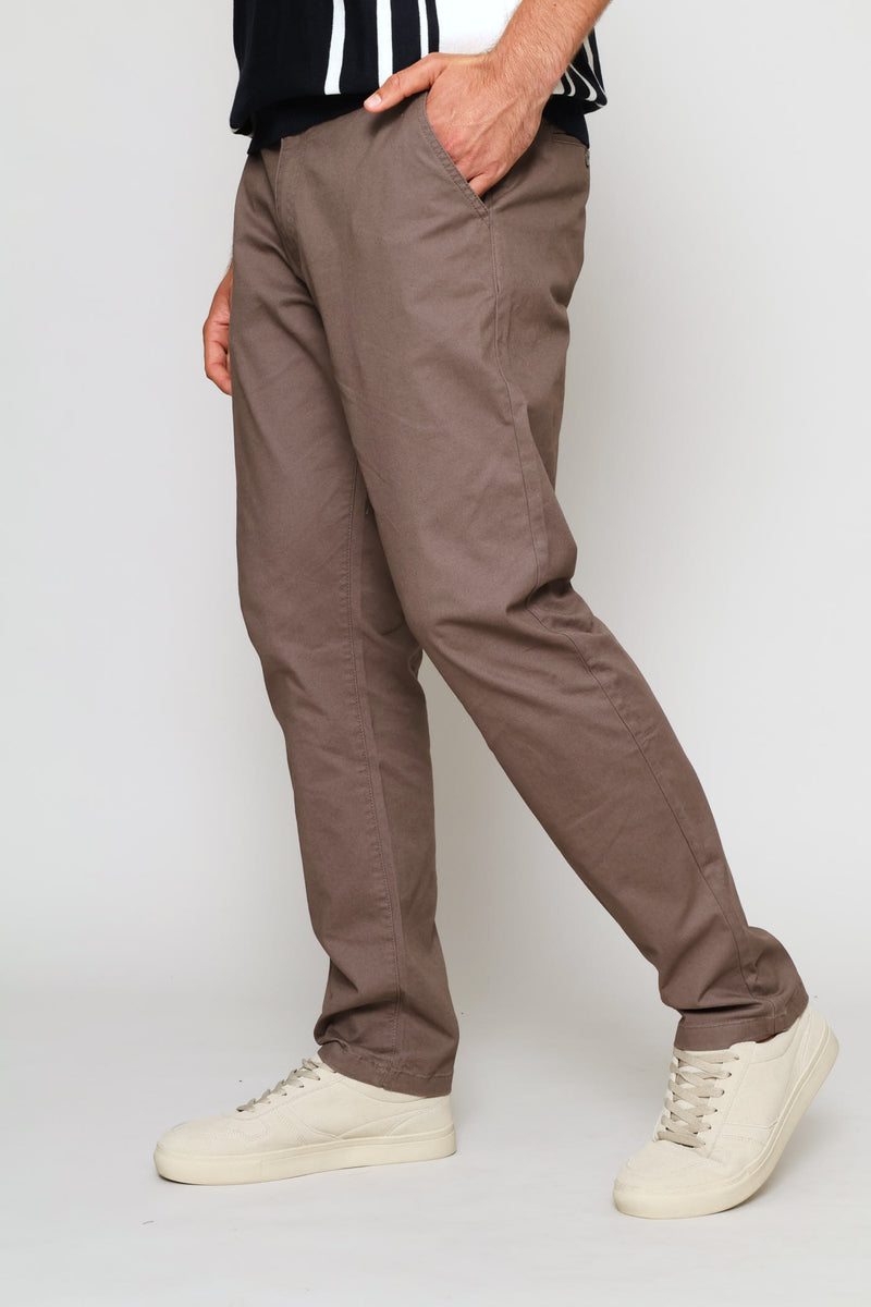 Basic Straight Stretch Chino - Mushroom