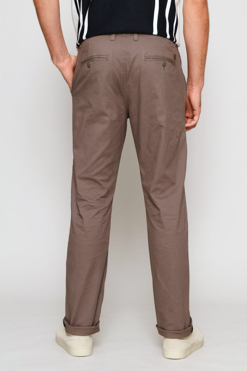 Basic Straight Stretch Chino - Mushroom
