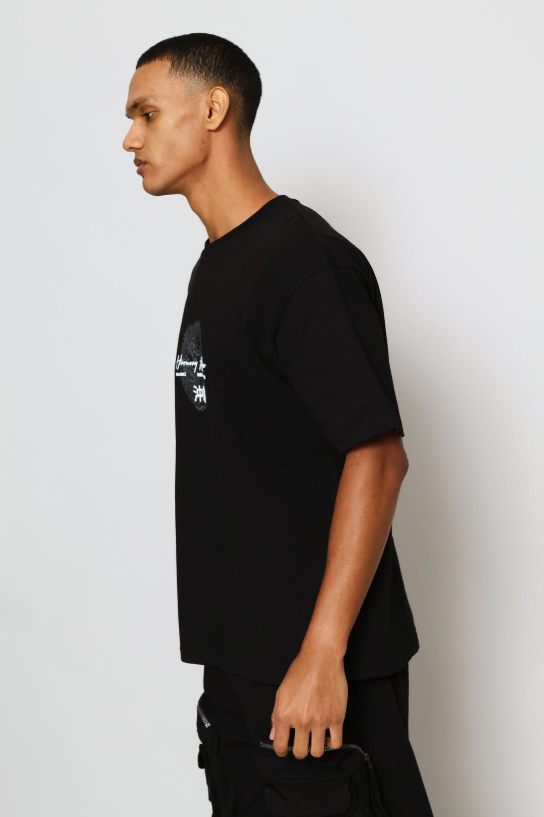 Dargon Puff Print Tee - Black