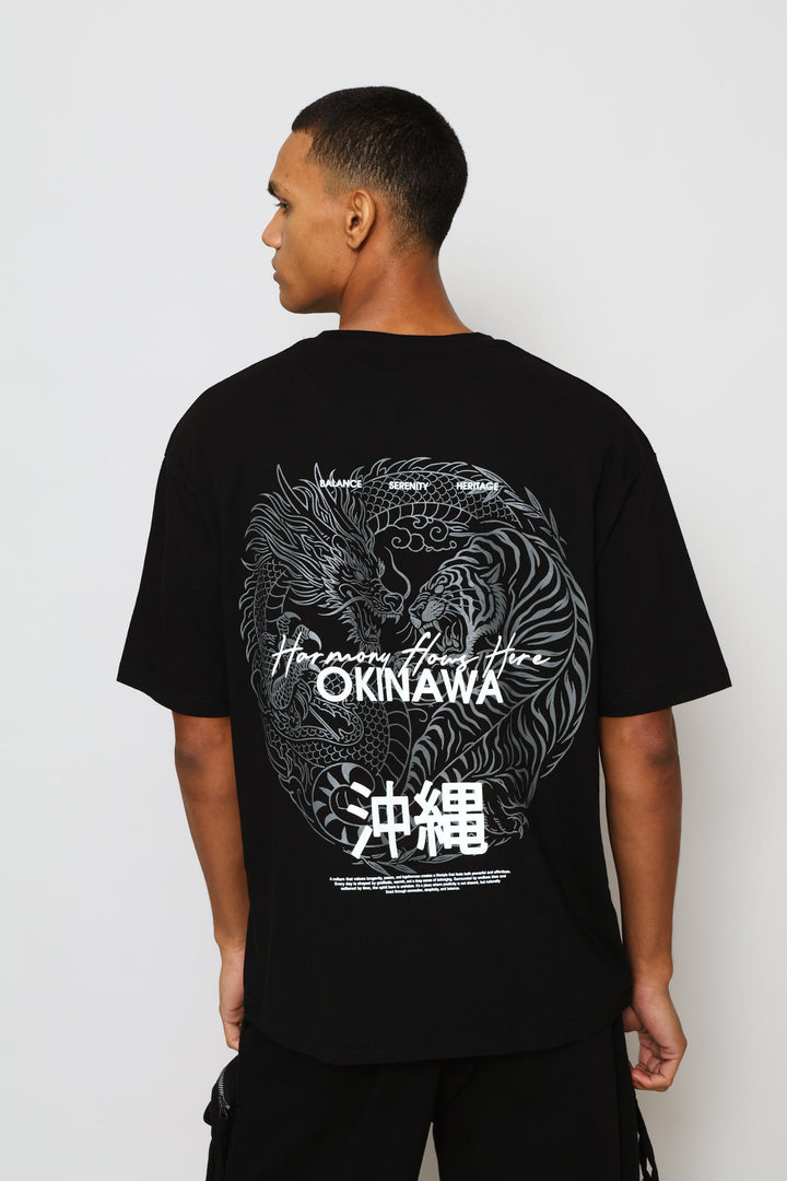 Dargon Puff Print Tee - Black