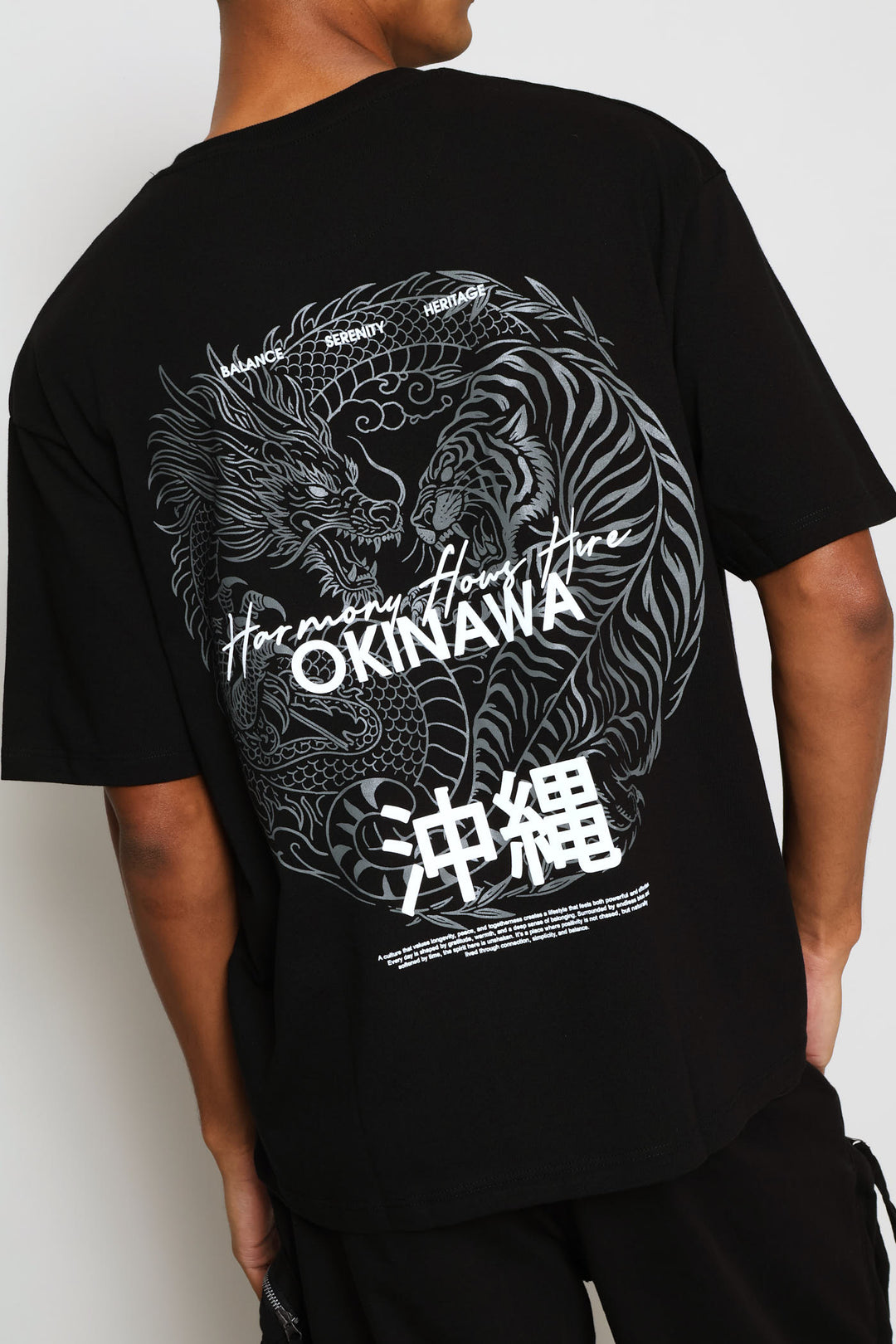 Dargon Puff Print Tee - Black