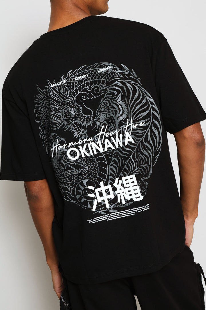 Dargon Puff Print Tee - Black