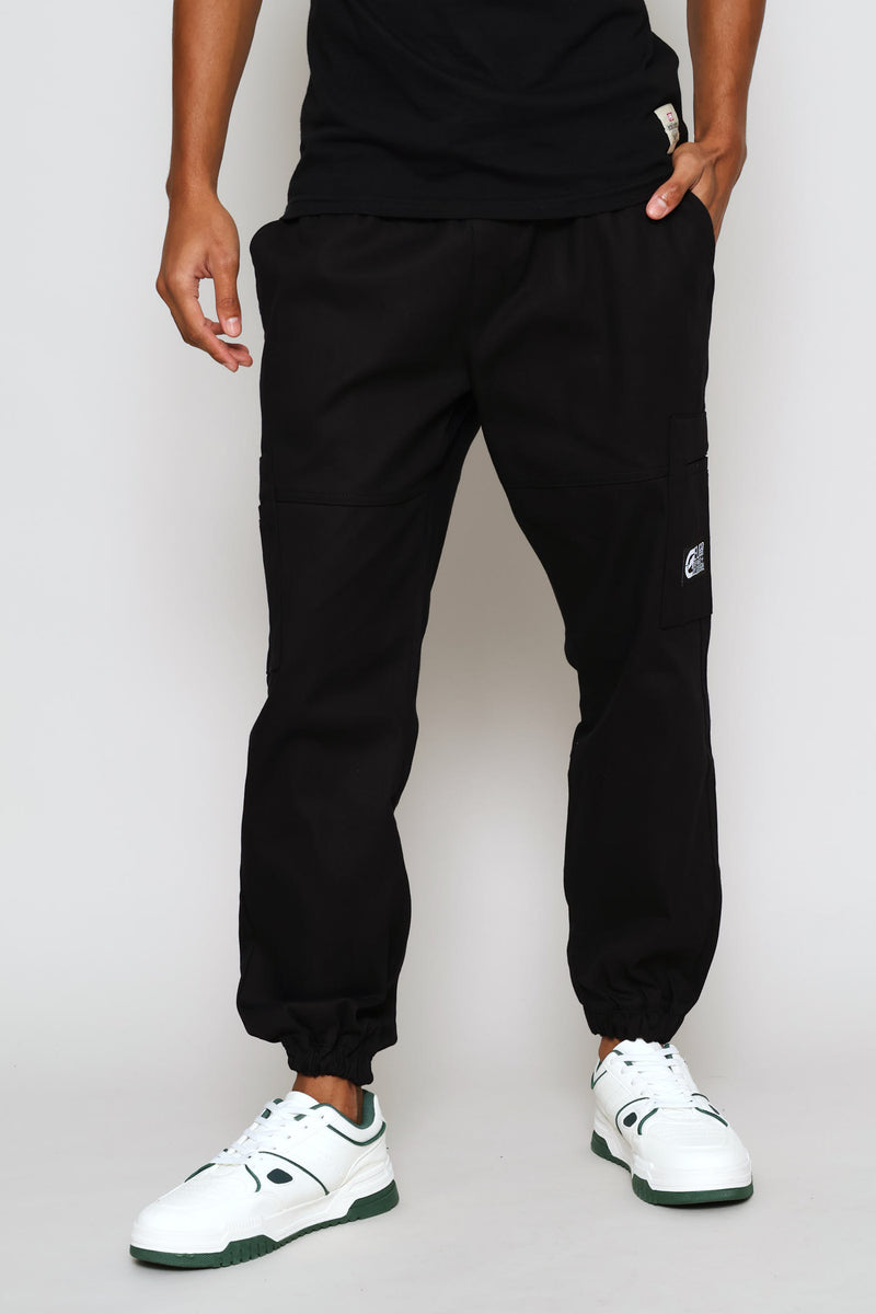 Woven Cargo Pants - Black