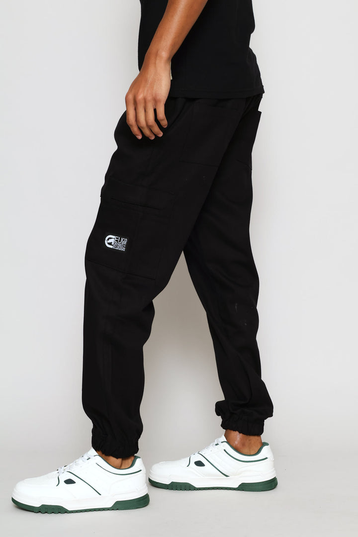Woven Cargo Pants - Black