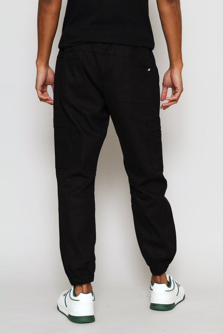 Woven Cargo Pants - Black