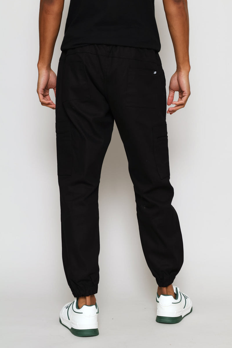 Woven Cargo Pants - Black