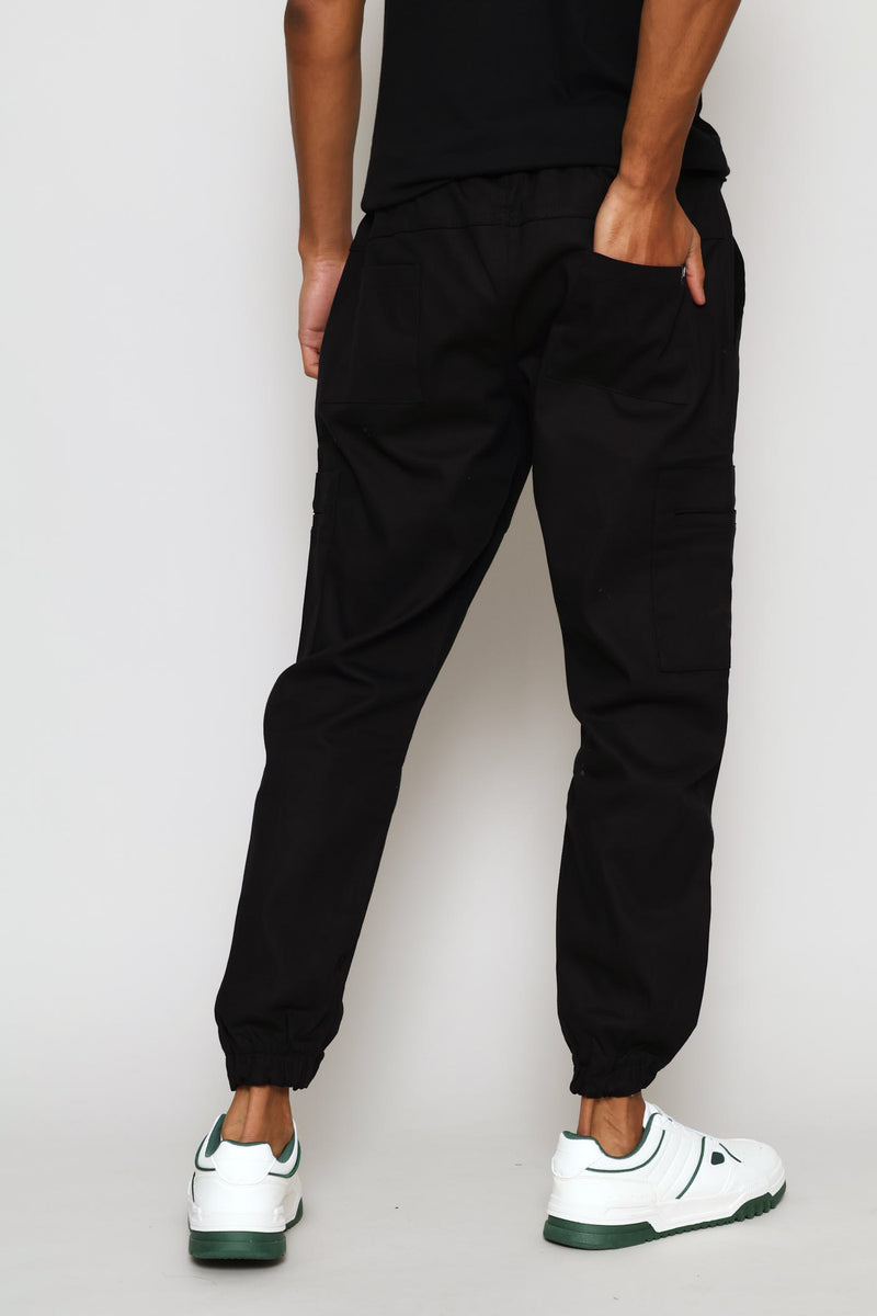 Woven Cargo Pants - Black