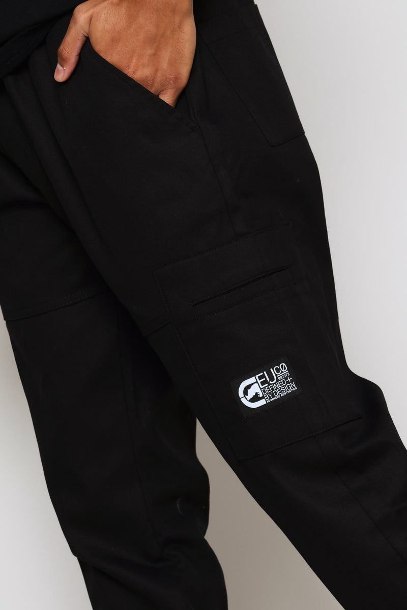 Woven Cargo Pants - Black