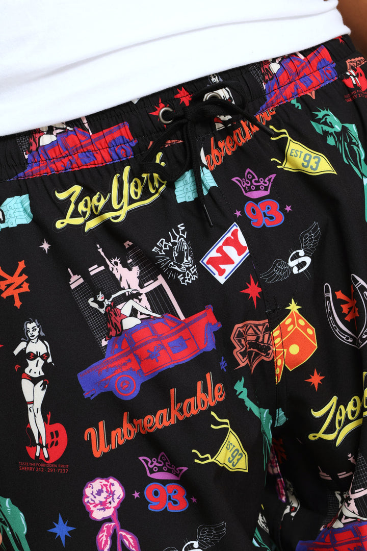 Ny Print Swim Short - Multi