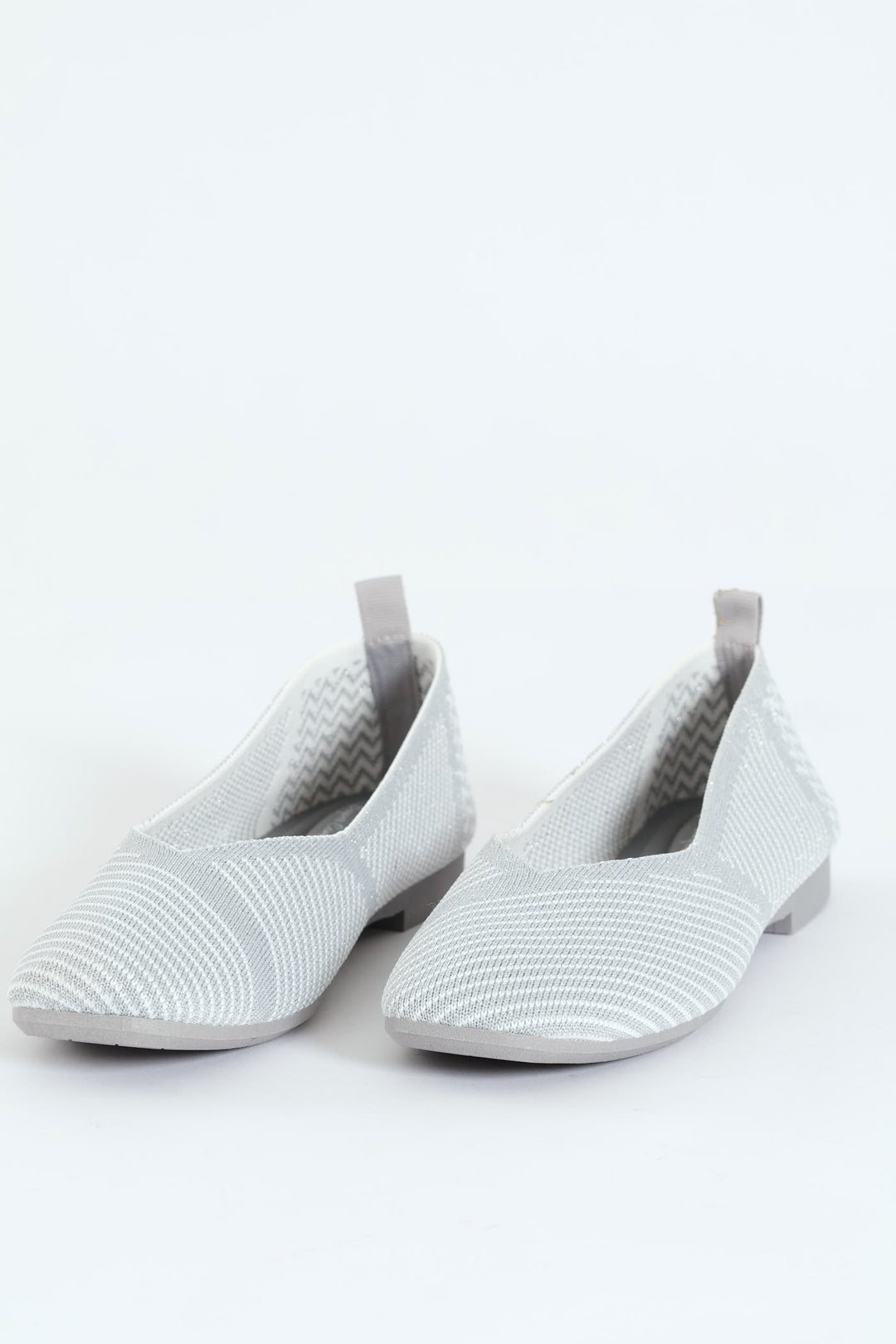 Brigitte 7 Square Toe Knit Pump - Silver
