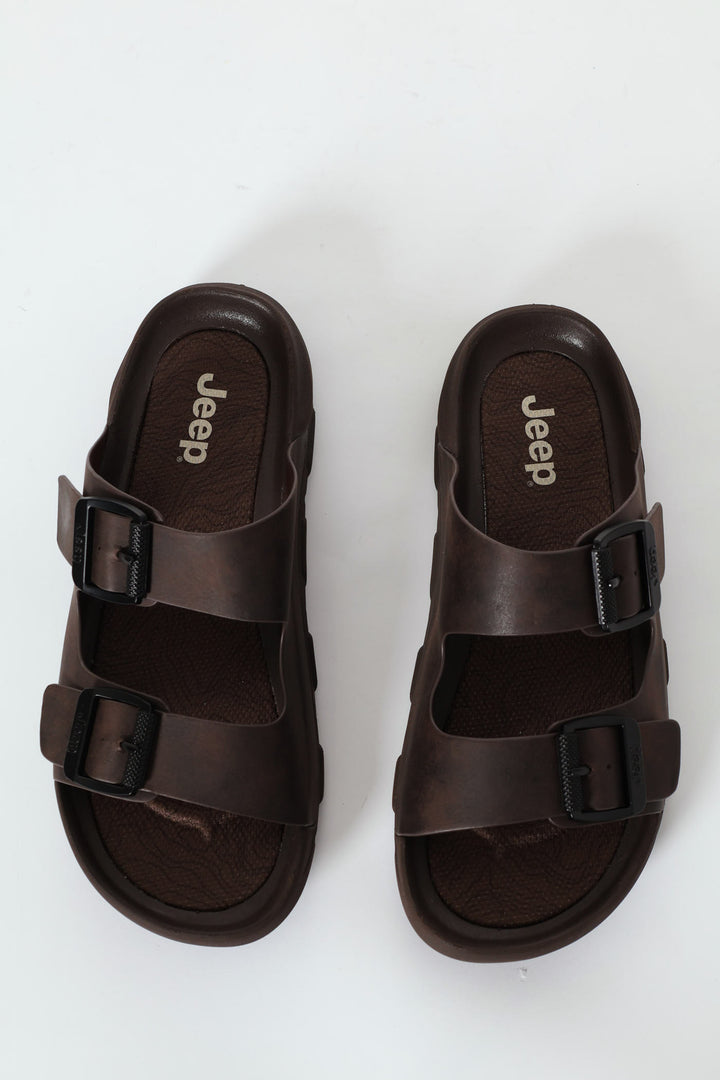 Daytona Chunky 2 Buckle Sandal - Dark Brown