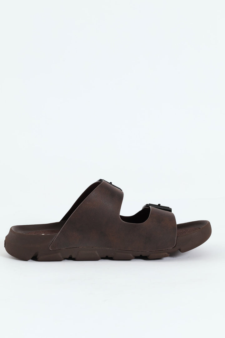 Daytona Chunky 2 Buckle Sandal - Dark Brown