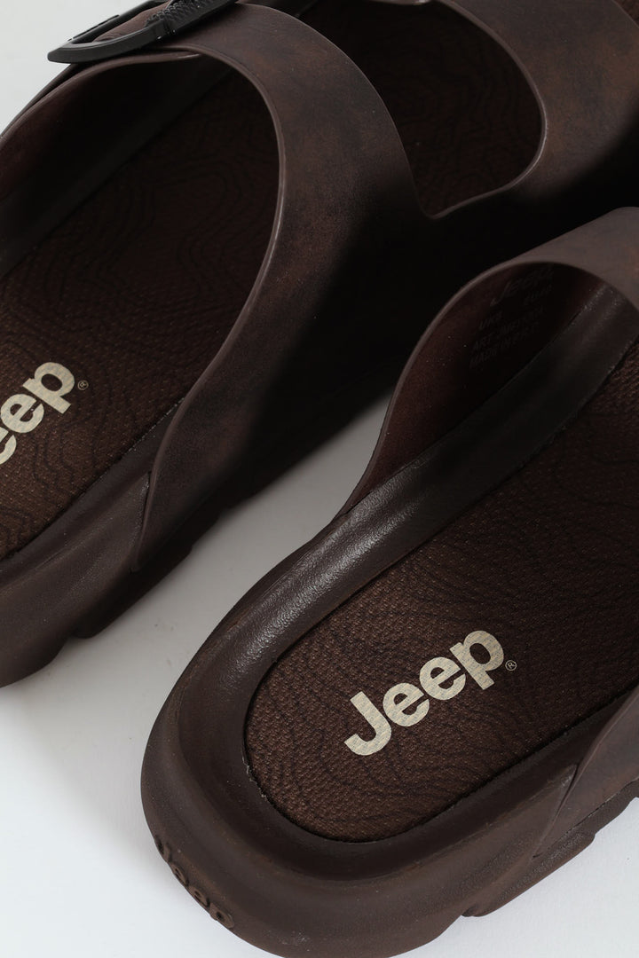 Daytona Chunky 2 Buckle Sandal - Dark Brown