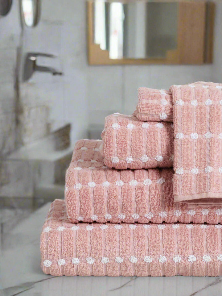 Stitch Stripe Towels - Blush