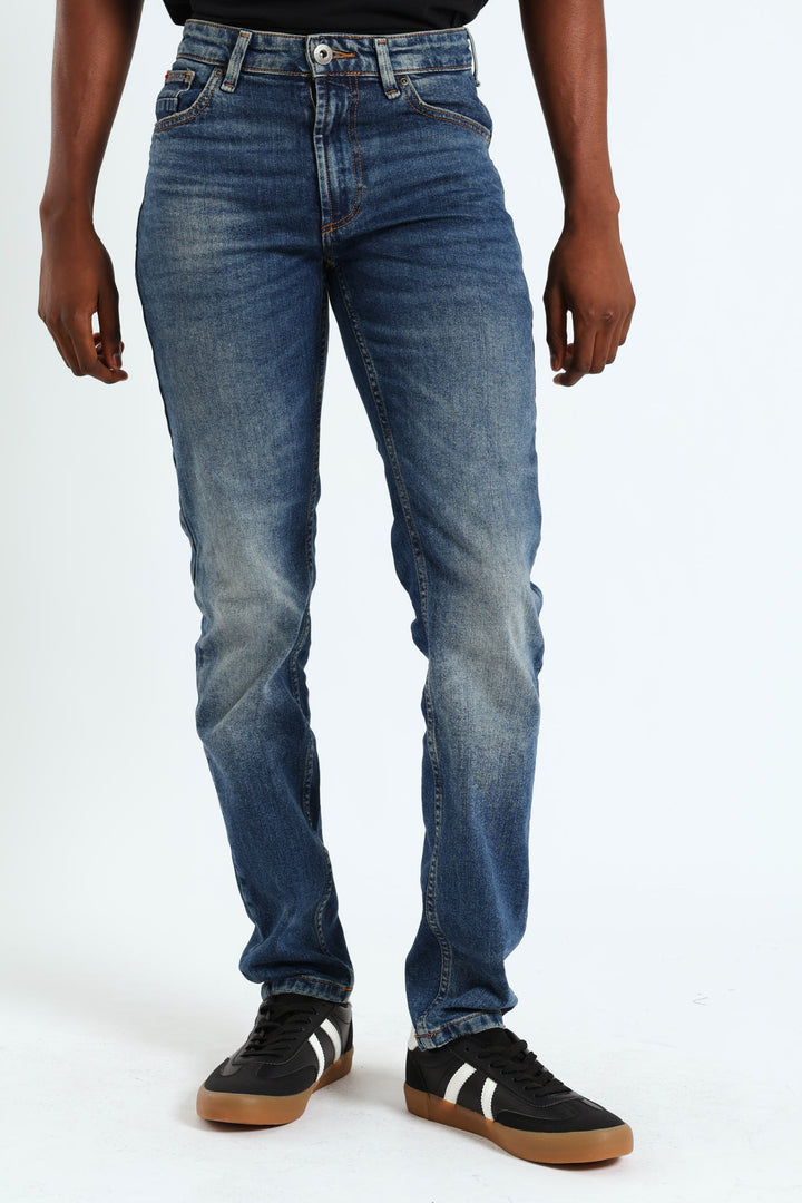 Mid Worn In Skinny Jean - Mid Blue